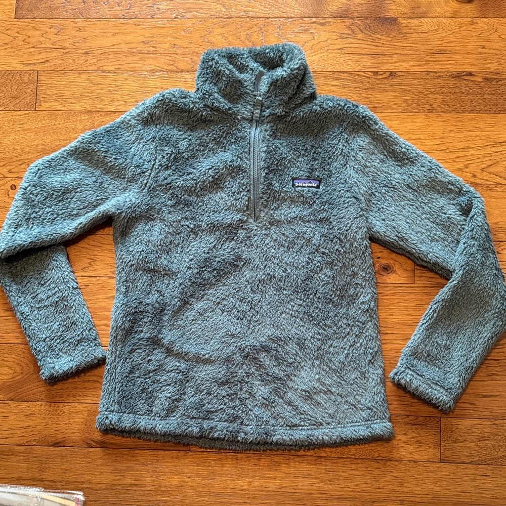Patagonia Plush 1/4 Zip Fleece Pullover - Teal Blue size medium